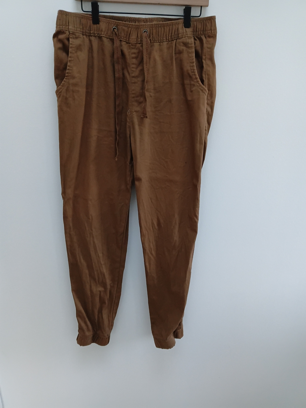 Galaxy By Harvic Men's Brown Stretch Drawstring Jogger Pants Size Medium